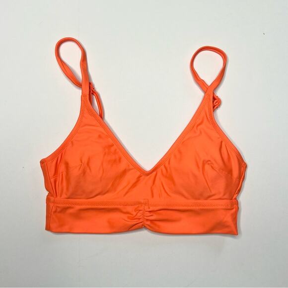 aerie Other - Aerie Neon Orange Scoop Swim Top